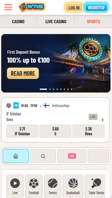 Wyns app preview
